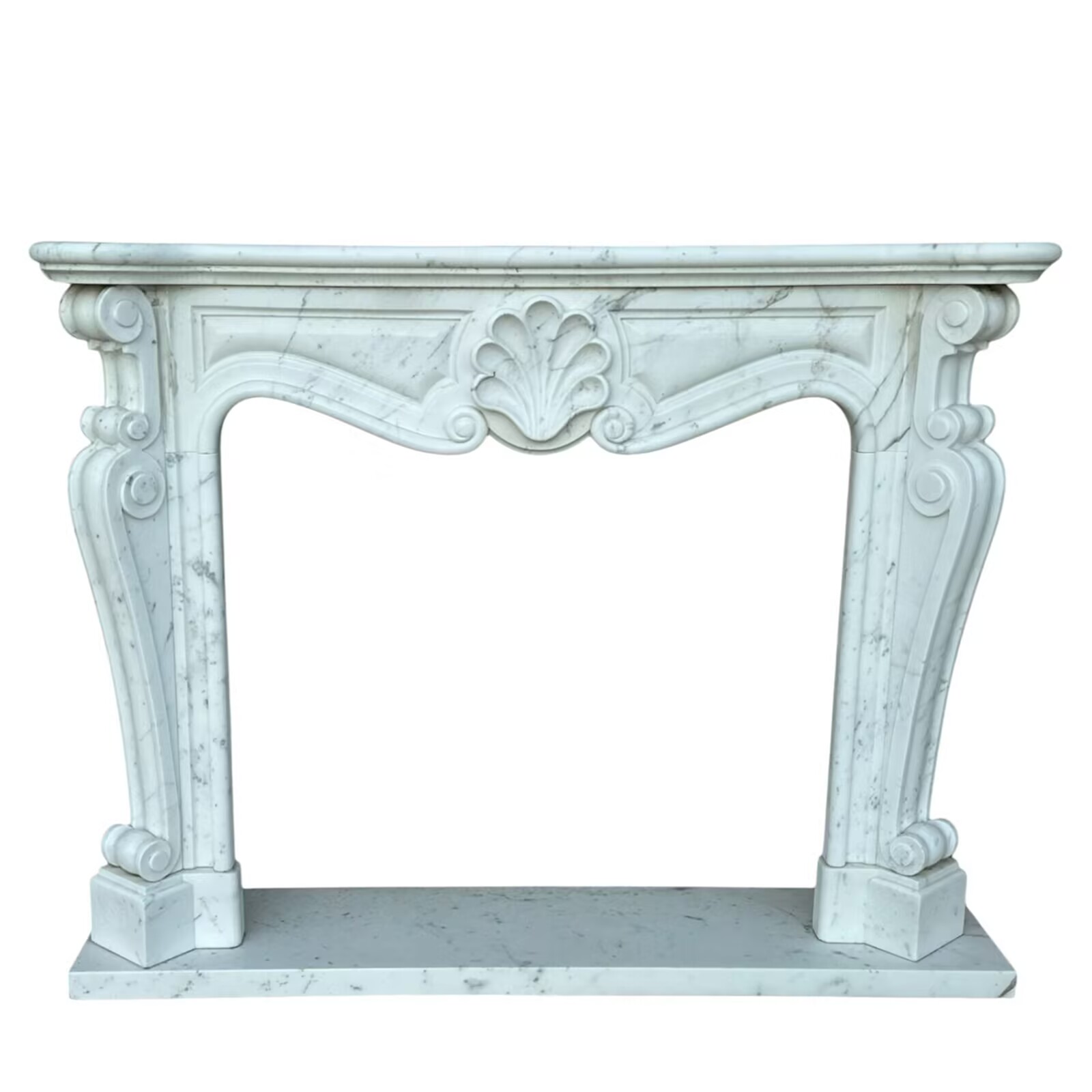 Carrara marble fireplace/fireplace mantel